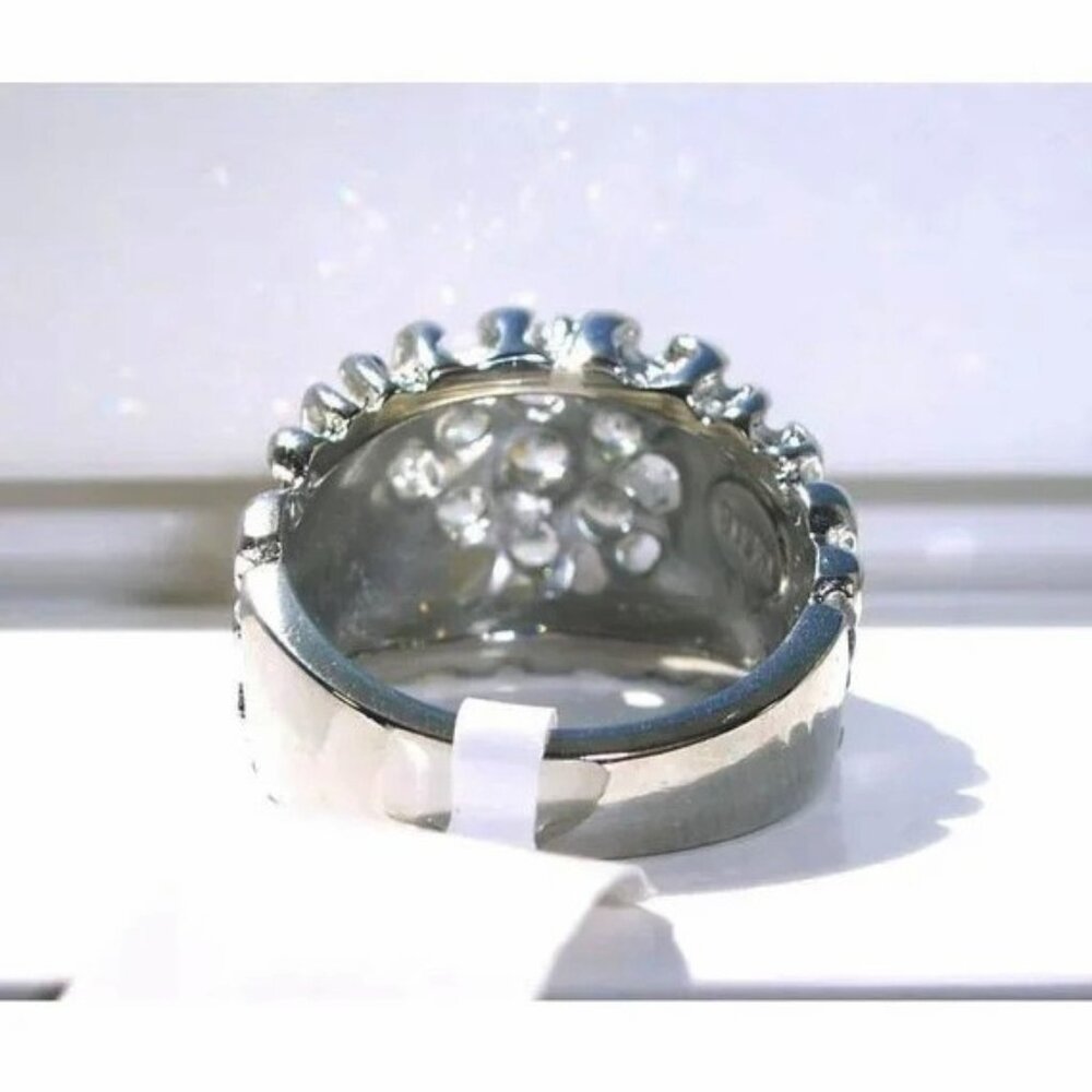 STAINLESS STEEL Men's Nugget CZ Cluster Ring - Picture 9 of 12